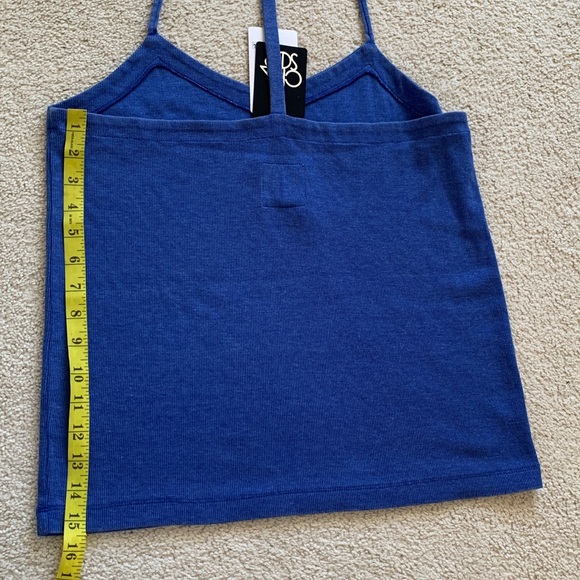 Chaser T Back Cami in Float ribbed blue tank top - Picture 12 of 16